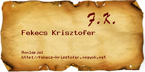 Fekecs Krisztofer névjegykártya