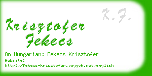 krisztofer fekecs business card